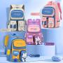ZR871 Waterproof Schoolbag Children Backpack Colorful Cartoon Portable Fashion Nylon Large Capacity Pupil  Kid Outdoor Schoolbag
