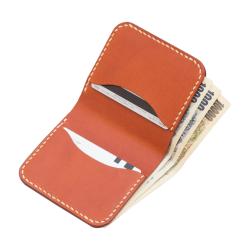 Custom bifold card holder vegetable tan leather Rfid Blocking Wallet Bifold card holder
