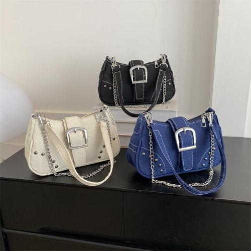 Simple Retro Underarm Bag 2024 New Fashion Trend Casual Shoulder Bag Canvas Casual Texture Crossbody Women's Bag