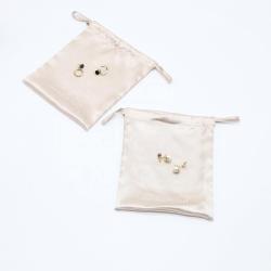 Custom Embroidery Silk Drawstring Makeup Lipstick Jewelry Gift Dust Bag Hair Wig Underwear Packaging Silk Satin Pouch