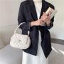Custom logo soft pu leather handbags ladies woven strap fashion women hand bags luxury diamond small shoulder bag