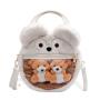 new arrival plush ita bag with clear window transparent Ita bag custom fur animal Ita bag