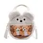 new arrival plush ita bag with clear window transparent Ita bag custom fur animal Ita bag
