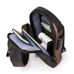 luxury business men multifunction anti-theft usb shoulder bag smell proof crossbody custom design sling chest bag