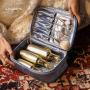 Multifunctional Travel Skincare Organizer Mesh Cosmetic Pouch Make Up Bags Velvet Cosmetic Bag Blue Velvet Makeup Case