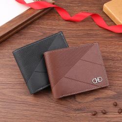 New men's wallet short thin section trend money clip multi card position leisure embossed youth card bag