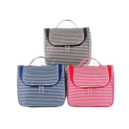 Gelory Stripe Travel Wash Bag Womens Toiletry Pouch Organizer Shaving Cosmetic Case Waterproof Storage Bag