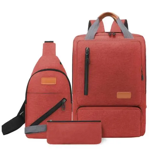 HR460 New Casual Men's Backpack Sets Oxford Outdoor Travel Waterproof Laptop Backpack Men's Shoulder Phone Storage Waist Bag