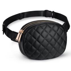 Fashion custom women bumbag pu leather adjustable waistband waist bags for ladies