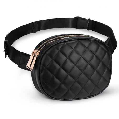 Fashion custom women bumbag pu leather adjustable waistband waist bags for ladies