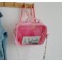Factory customized vinyl leather school ita backpack pin display custom ita bag with clear PVC window