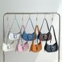 Retro PU Leather Handbag Luxury Denim Blue Designer Hand Bag Wool Joining Leather Ladies Underarm Shoulder Bag