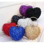 HR562 Women Heart Shaped Beauty Chain Beaded Dinner Bag Luxury Retro Sequin Clutch Bag Fashion Shiny Shoulder Crossbody Bag