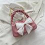 Cute Bow Para Mujeres Bolso Bolsas Chains Soft Pu Leather Crossbody Bags For Women Pleated Fashion Taschen CY137