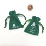Custom White Logo Small Cotton Linen Drawstring Bag for Jewelry Necklace Packaging Reusable Cotton Dust Gift Pouch