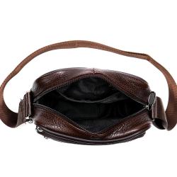 Factory wholesale genuine leather cowhide men's shoulder messenger bags small bag business leather casual handbag