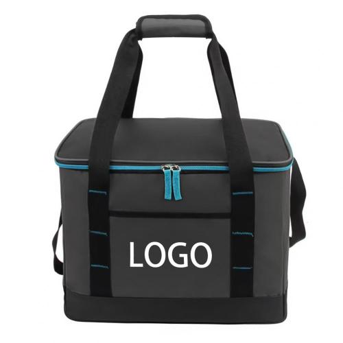 Custom Large Foldable Beach Picnic Grocery Wine Tote Insulated Bag Peva Lining Reusable Soft Shoulder Cooler Bag