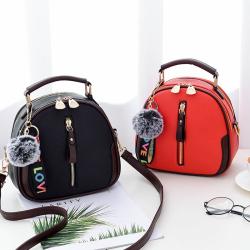 Fashion Luxury Lichee Crossbody Hand Bags For Women PU Ladies Purse Girl Contrast Color Hanging Decoration Handbags With Pom Pon