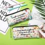 Gelory Popular Letter Printed Pencil Pouch Pencil Case Makeup Bags Canvas Pencil Pouch For Students Office Journaling Supplies
