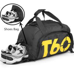 T60 Women Sports Gym Bag Men Fitness Waterproof Outdoor Separate Space For Shoes Pouch Rucksack Travel Gym Backpack