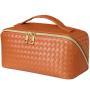 Versatile Women's Cosmetic Toiletry Case with Adjustable Dividers and Waterproof Material for Travel and Home Use
