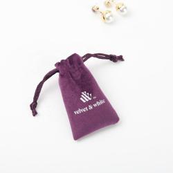 Flexography Custom Logo Printed Mini Small Velvet Gift Jewelry Bag Jewelry Brooch Packaging Bag Mini Small Velvet Pouch