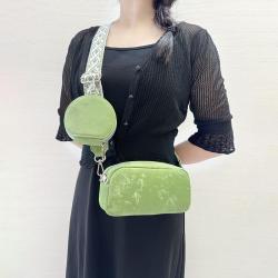 Green Custom Logo 2024 New candy-colored women's single shoulder crossbody bag with wide shoulder strap multifunctional bag