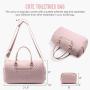 JFFD Quilted Travel Luggage Duffle Bag with Toiletry purse Carry on Overnight Bag with Shoe Compartment Weekender Bag for Women