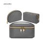 Cosmetic Mini Jars Inside Compact Case Drawstring Make Up Bag Faux Leather Makeup Bag Vegan Leather Makeup Bag With Window