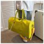 HR655 Luggage Bag Unisex Handheld PU Luggage Cylinder Large Bag Short Distance Hiking Waterproof Travel Fitness Shoulder Bag