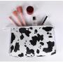Wholesale Beauty PU Makeup Storage Bag Portable Waterproof Travel Custom Cow Pattern Print Cosmetic Bags