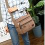 HR063 Men Single Crossbody Shoulder Bag Fashion Canvas Lightweight Mobile Phone Messenger Bag Collecting Money for Business Bag