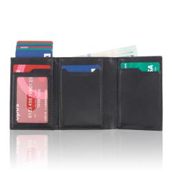 Minimalist Slim Leather Wallet Wholesale Business Credit Metal Card Holder Smart Pop Up Wallet for Men