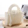 Custom Acrylic resin pearl Beaded Handbags Handmade Weave Crystal Pearl Mini Tote Bags Evening Bags for Women 2024