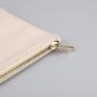 Custom Logo Printing Canvas Gold Zipper Cosmetic Product Bag Recycled Natural Cotton Canvas Gift Makeup Pouch
