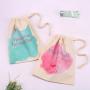 Custom Hot Stamping Recyclable Cotton Muslin Gift Packaging Bag Custom Logo Printed Cosmetic Toys Storage  Dust Cotton Pouch