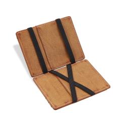 New style leather magic wallet rfid blocking slim money clip wallet elastic band magic wallet