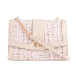 2022 OEM Custom Logo Pink Tweed Ladies Shoulder Bags Classic Women Chain Crossbody bags For Women