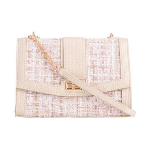 2022 OEM Custom Logo Pink Tweed Ladies Shoulder Bags Classic Women Chain Crossbody bags For Women