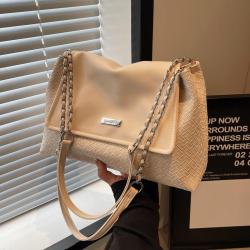 Casual soft leather large capacity versatile chain shoulder bag tote bag