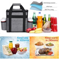 2022 Winter Outdoor Big Jumbo Foldable Tote Insulated Thermal Hot Food Delivery Cooler Lunch Bag With Logo