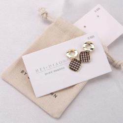 Custom Logo Printed Jewelry Card And Drawstring Jewelry Bag