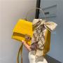 New Simple Fashion  Shoulder Bag with Silk Scarf China Wholesale PU Womens Bags Western Style Stone Pattern Handbags
