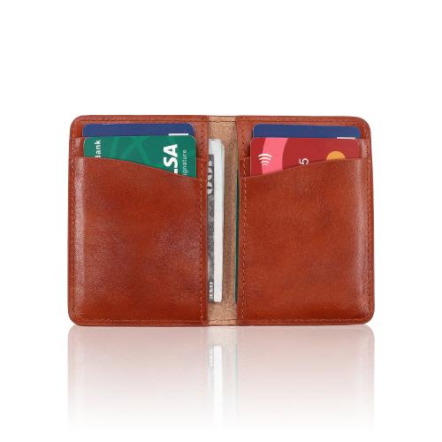 Wholesale Id Card Holder Rfid Blocking Wallet Card Holder Genuine Leather Bifold Card Holder