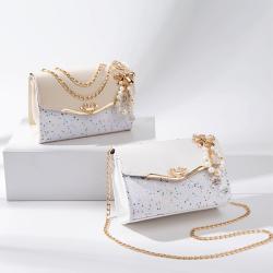 Wholesalers 2023 Latest Designer Ladies Unique Green Chain Shoulder Handbag With Zip