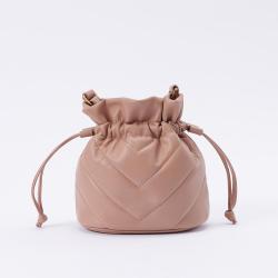 Classic Heart Shape Pattern Sling Small Tote Bag Bucket Shoulder Bag Luxury Pu Leather Handbags Drawstring Bag For Women