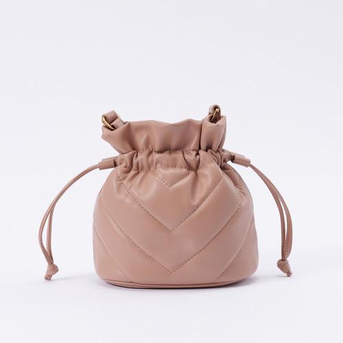 Classic Heart Shape Pattern Sling Small Tote Bag Bucket Shoulder Bag Luxury Pu Leather Handbags Drawstring Bag For Women