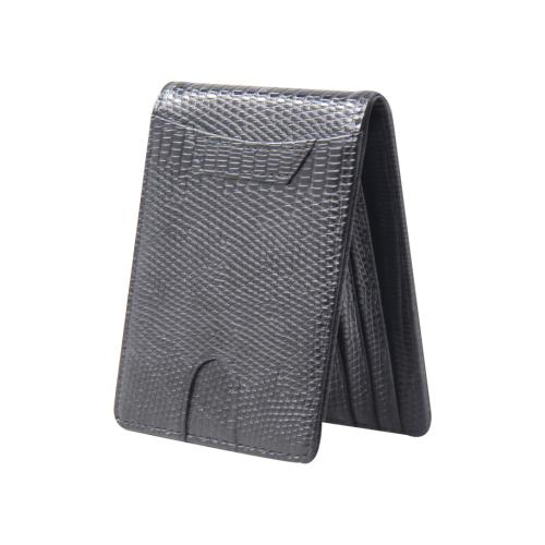 Slim front pocket PU leather card holder wallet new design Lizard pattern leather card holder