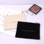 Small Eco-Friendly Custom Logo Printing Zipper Canvas Cosmetic Bag Plain Natural Black Cotton Canvas Makeup Pouch