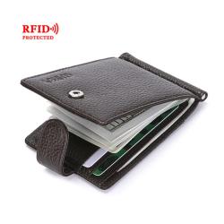 ZHF030 Cross-border RFID Men's PU Card Bag Business Leisure Wallet Buckle Dollar Clip Work Card Set Wholesale